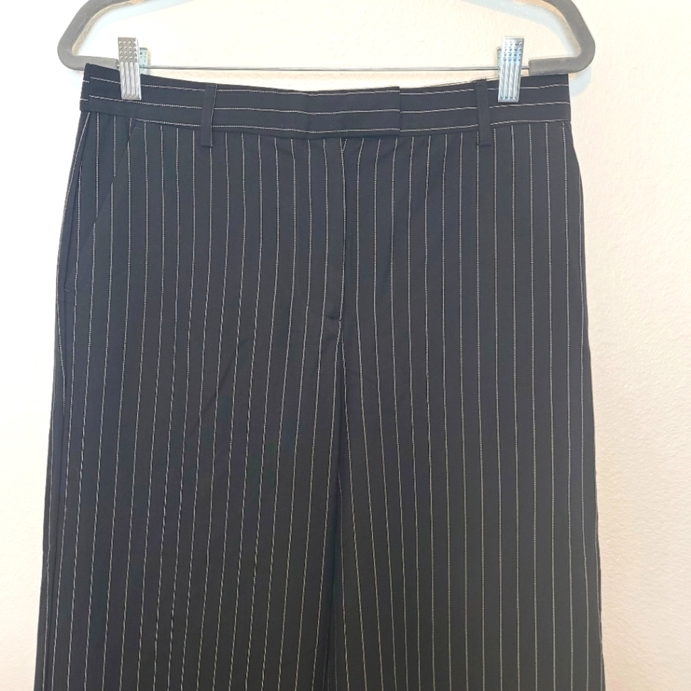 NWT Reformation Carter Mid-Rise Pants in Black Stripe Capsule Office Sz 8 - Picture 8 of 11